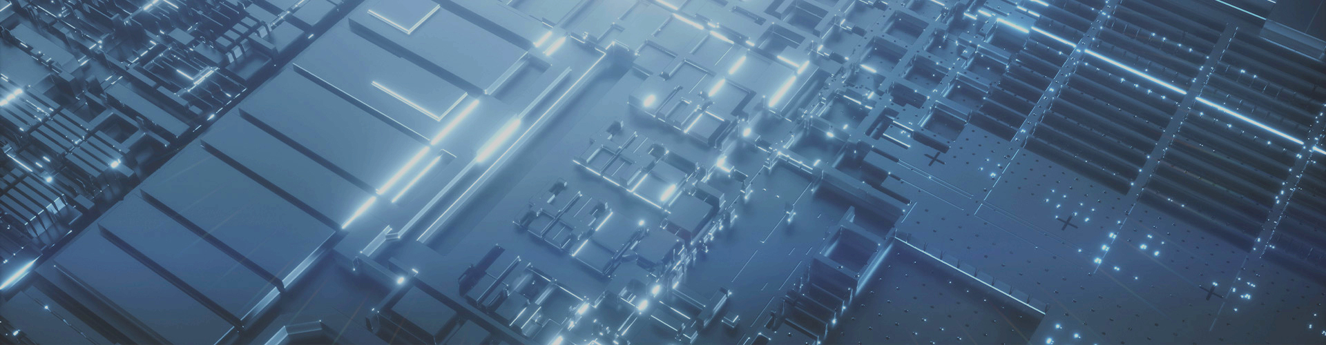 Abstract rendering of a dense, illuminated circuit-like structure